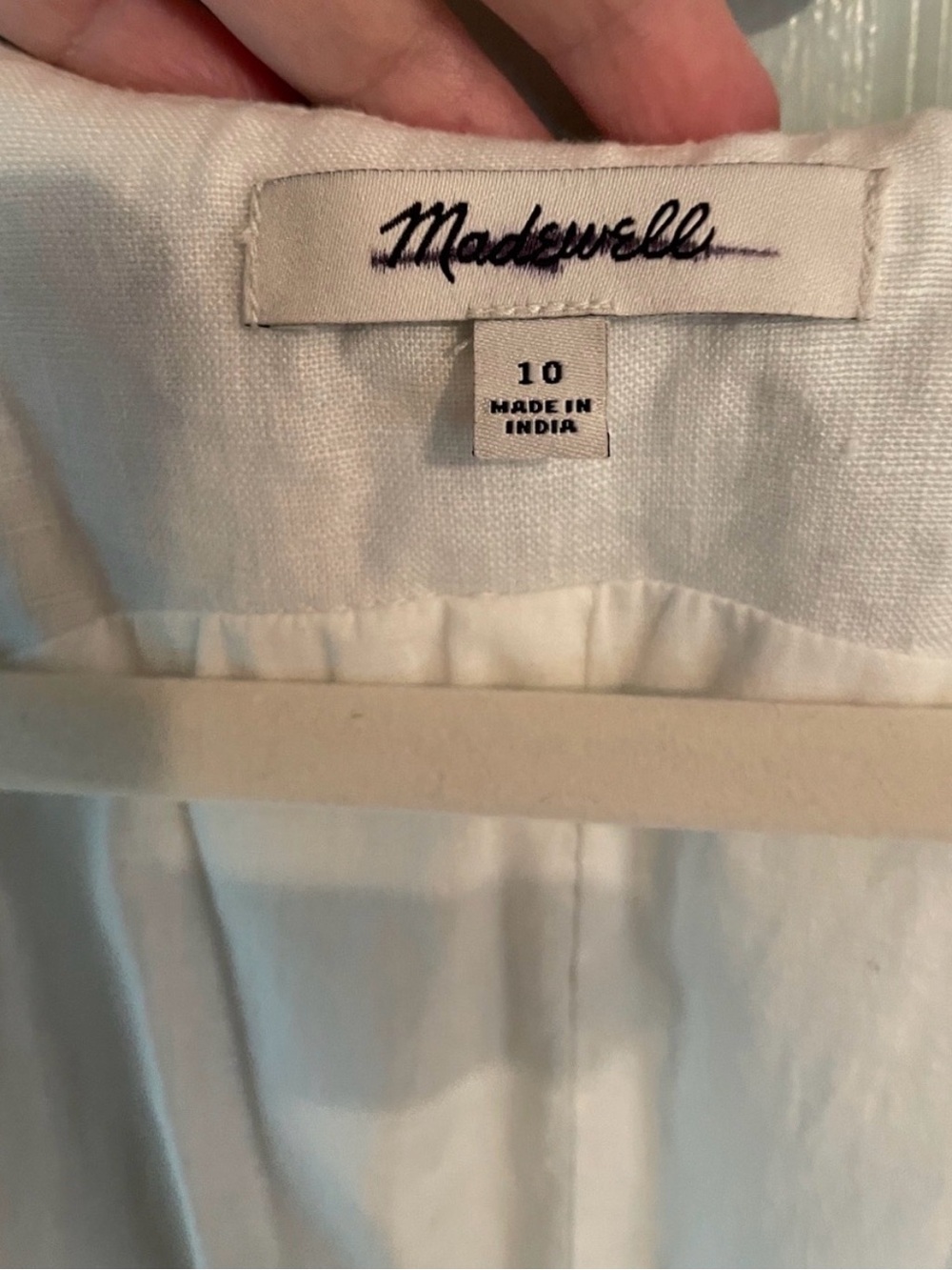 Madewell 100% Linen Scoopneck Cutaway Vest in Salt Color EUC Size 10 Wh - Picture 8 of 16